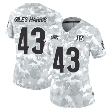 ＃43 Women's Joe Giles-Harris Arctic Camo Limited Cincinnati Bengals 2024 Salute to Service Jersey