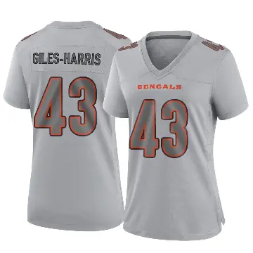 ＃43 Women's Joe Giles-Harris Gray Game Cincinnati Bengals Atmosphere Fashion Jersey
