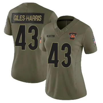 ＃43 Women's Joe Giles-Harris Olive Limited Cincinnati Bengals 2025 Salute to Service Jersey