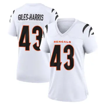 ＃43 Women's Joe Giles-Harris White Game Cincinnati Bengals Jersey