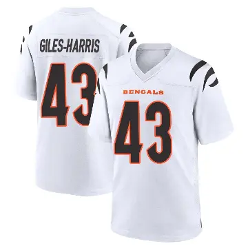 ＃43 Youth Joe Giles-Harris White Game Cincinnati Bengals Jersey
