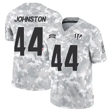 ＃44 Men's Clay Johnston Arctic Camo Limited Cincinnati Bengals 2024 Salute to Service Jersey
