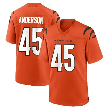 ＃45 Men's Liam Anderson Orange Game Cincinnati Bengals Jersey