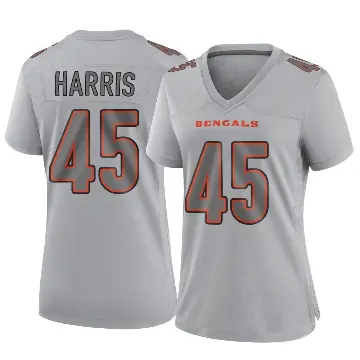 ＃45 Women's Darien Harris Gray Game Cincinnati Bengals Atmosphere Fashion Jersey