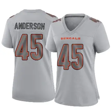 ＃45 Women's Liam Anderson Gray Game Cincinnati Bengals Atmosphere Fashion Jersey