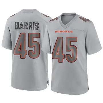 ＃45 Youth Darien Harris Gray Game Cincinnati Bengals Atmosphere Fashion Jersey