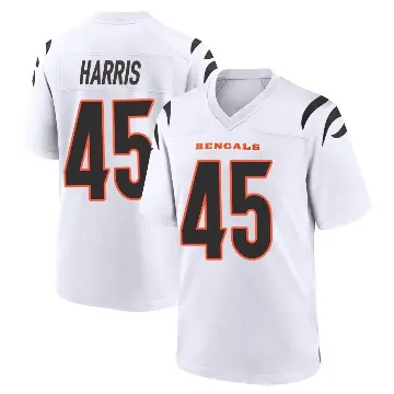 ＃45 Youth Darien Harris White Game Cincinnati Bengals Jersey