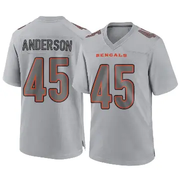 ＃45 Youth Liam Anderson Gray Game Cincinnati Bengals Atmosphere Fashion Jersey