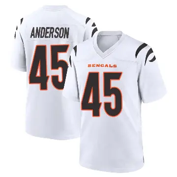 ＃45 Youth Liam Anderson White Game Cincinnati Bengals Jersey