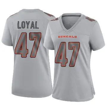 ＃47 Women's Shaquan Loyal Gray Game Cincinnati Bengals Atmosphere Fashion Jersey