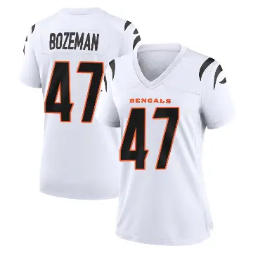 ＃47 Women's Swayze Bozeman White Game Cincinnati Bengals Jersey