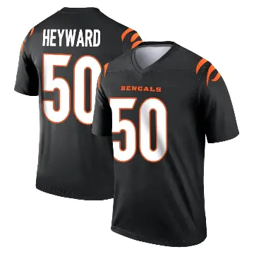 ＃50 Men's Shaka Heyward Black Legend Cincinnati Bengals Jersey