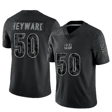 ＃50 Men's Shaka Heyward Black Limited Cincinnati Bengals Reflective Jersey