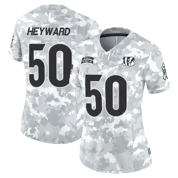 ＃50 Women's Shaka Heyward Arctic Camo Limited Cincinnati Bengals 2024 Salute to Service Jersey