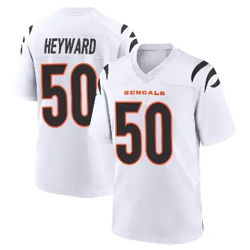 ＃50 Youth Shaka Heyward White Game Cincinnati Bengals Jersey