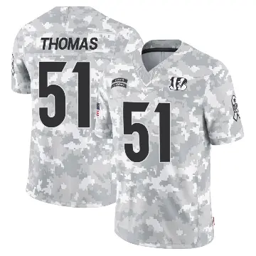 ＃51 Men's Isaiah Thomas Arctic Camo Limited Cincinnati Bengals 2024 Salute to Service Jersey