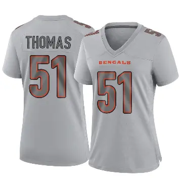 ＃51 Women's Isaiah Thomas Gray Game Cincinnati Bengals Atmosphere Fashion Jersey