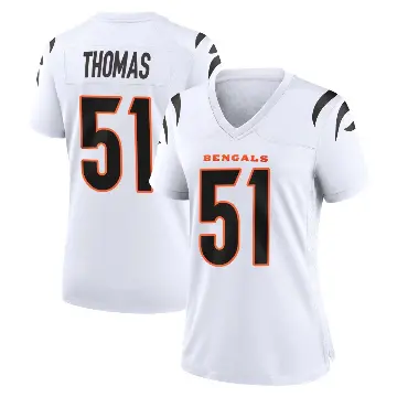 ＃51 Women's Isaiah Thomas White Game Cincinnati Bengals Jersey