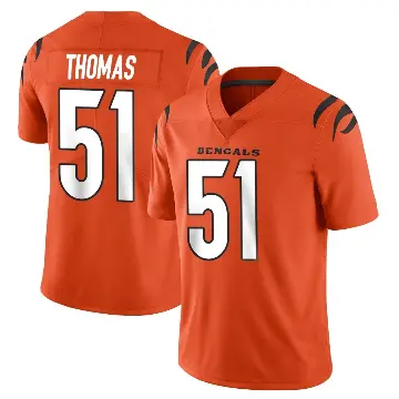 ＃51 Youth Isaiah Thomas Orange Limited Cincinnati Bengals Vapor Untouchable Jersey