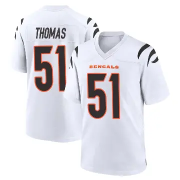 ＃51 Youth Isaiah Thomas White Game Cincinnati Bengals Jersey