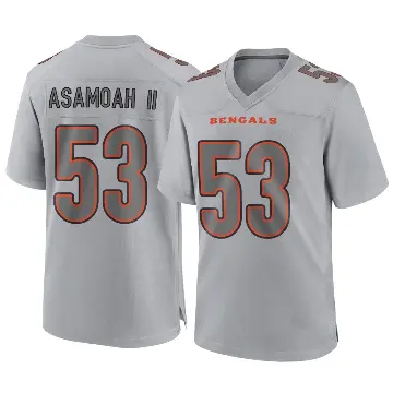 ＃53 Men's Brian Asamoah II Gray Game Cincinnati Bengals Atmosphere Fashion Jersey
