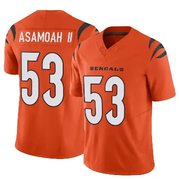 ＃53 Men's Brian Asamoah II Orange Limited Cincinnati Bengals Vapor F.U.S.E. Jersey