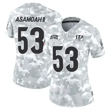 ＃53 Women's Brian Asamoah II Arctic Camo Limited Cincinnati Bengals 2024 Salute to Service Jersey