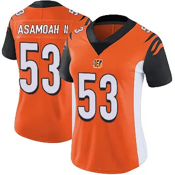 ＃53 Women's Brian Asamoah II Orange Limited Cincinnati Bengals Vapor Untouchable Jersey