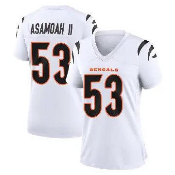 ＃53 Women's Brian Asamoah II White Game Cincinnati Bengals Jersey