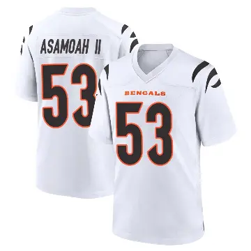 ＃53 Youth Brian Asamoah II White Game Cincinnati Bengals Jersey