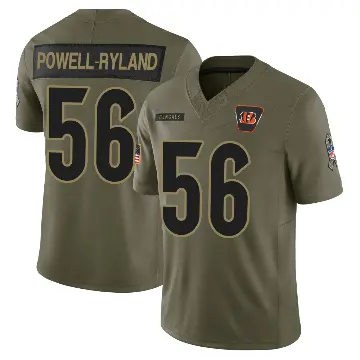 ＃56 Men's Antwaun Powell-Ryland Olive Limited Cincinnati Bengals 2025 Salute to Service Jersey