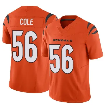 ＃56 Men's Myles Cole Orange Limited Cincinnati Bengals Vapor F.U.S.E. Jersey