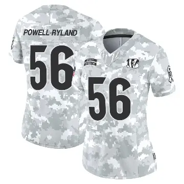 ＃56 Women's Antwaun Powell-Ryland Arctic Camo Limited Cincinnati Bengals 2024 Salute to Service Jersey