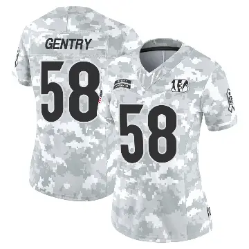 ＃58 Women's Eric Gentry Arctic Camo Limited Cincinnati Bengals 2024 Salute to Service Jersey