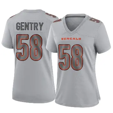 ＃58 Women's Eric Gentry Gray Game Cincinnati Bengals Atmosphere Fashion Jersey