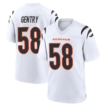 ＃58 Youth Eric Gentry White Game Cincinnati Bengals Jersey