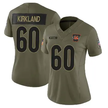＃60 Women's Jaxson Kirkland Olive Limited Cincinnati Bengals 2025 Salute to Service Jersey