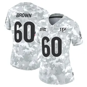 ＃60 Women's Liam Brown Arctic Camo Limited Cincinnati Bengals 2024 Salute to Service Jersey