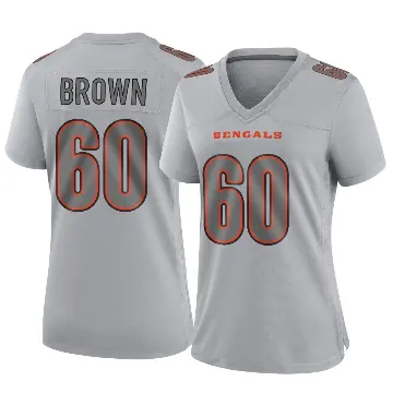 ＃60 Women's Liam Brown Gray Game Cincinnati Bengals Atmosphere Fashion Jersey