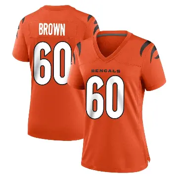 ＃60 Women's Liam Brown Orange Game Cincinnati Bengals Jersey