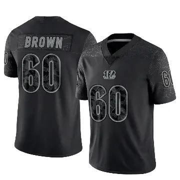 ＃60 Youth Liam Brown Black Limited Cincinnati Bengals Reflective Jersey