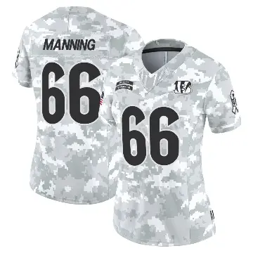 ＃66 Women's Tashawn Manning Arctic Camo Limited Cincinnati Bengals 2024 Salute to Service Jersey