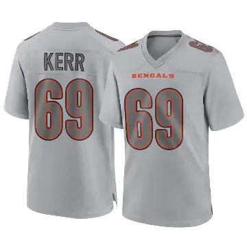 ＃69 Men's Zach Kerr Gray Game Cincinnati Bengals Atmosphere Fashion Jersey
