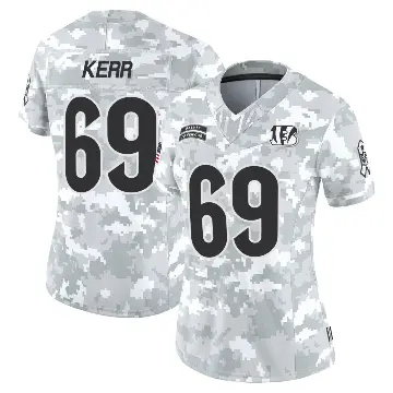 ＃69 Women's Zach Kerr Arctic Camo Limited Cincinnati Bengals 2024 Salute to Service Jersey