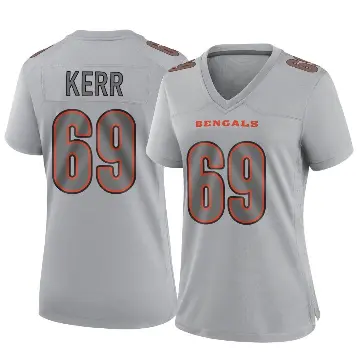 ＃69 Women's Zach Kerr Gray Game Cincinnati Bengals Atmosphere Fashion Jersey