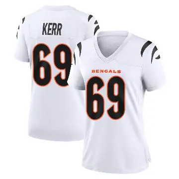 ＃69 Women's Zach Kerr White Game Cincinnati Bengals Jersey
