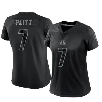 ＃7 Women's Drew Plitt Black Limited Cincinnati Bengals Reflective Jersey