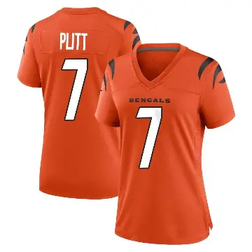 ＃7 Women's Drew Plitt Orange Game Cincinnati Bengals Jersey