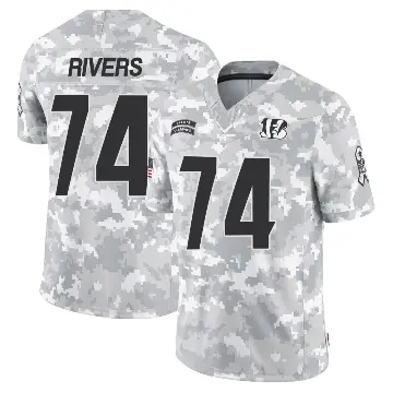 ＃74 Men's Jalen Rivers Arctic Camo Limited Cincinnati Bengals 2024 Salute to Service Jersey