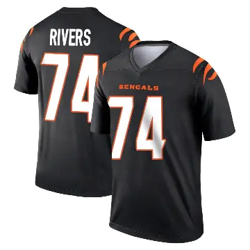 ＃74 Men's Jalen Rivers Black Legend Cincinnati Bengals Jersey